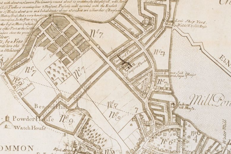 The Bonner map clipped to show Staniford and Lynde Streets