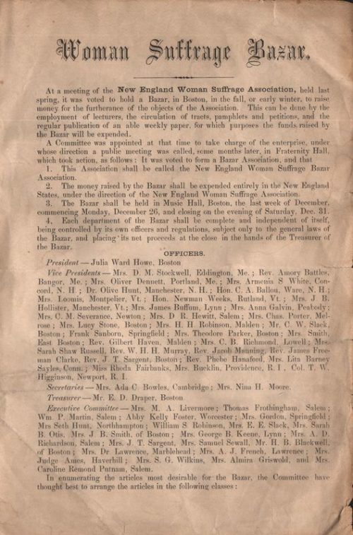A Page of Woman's Suffrage Bazar