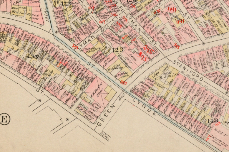 A map showing some of Porter's properties