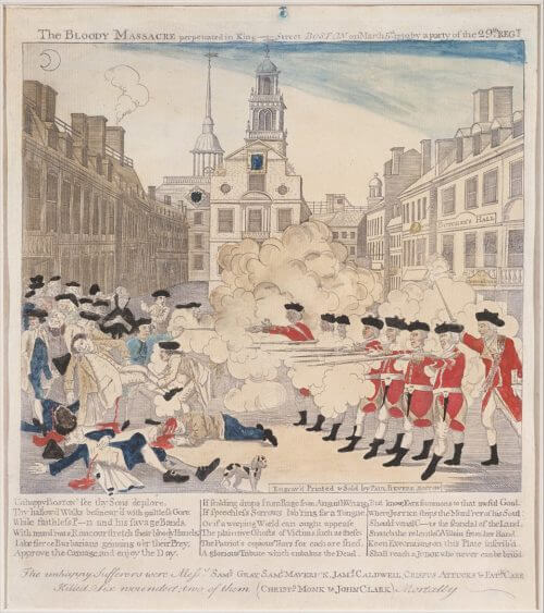 Paul Revere's print depicting the Boston Massacre