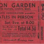 A red ticket for the Beatles performance at the Boston Garden