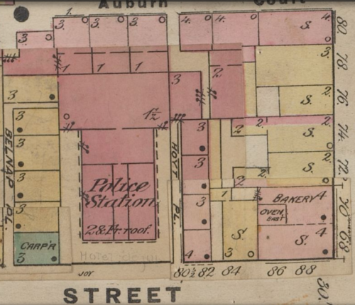 A clipping from an insurance map