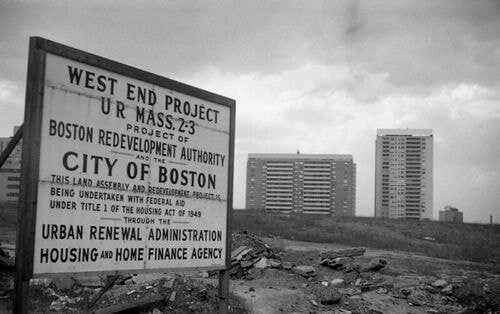 The Charles River Apartments with West End Project Sign