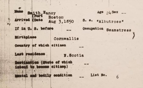 A slip of paper with some basic identifying information