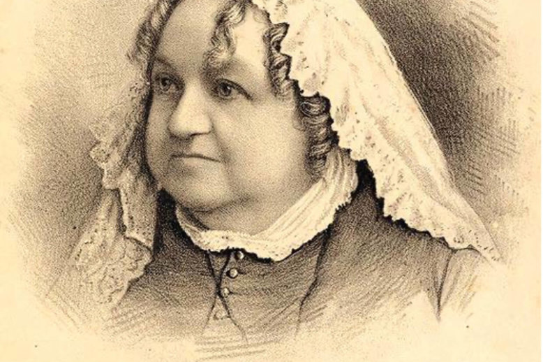 Mary Vincent Portrait of a middle-aged woman with curly locks and a wearing a lace head covering