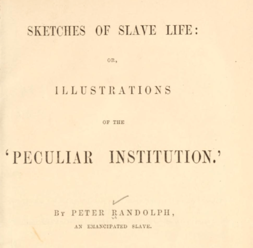 Peter Randolph’s Sketches of Slave Life, or, Illustrations of the “Peculiar Institution” (Library of Congress).
