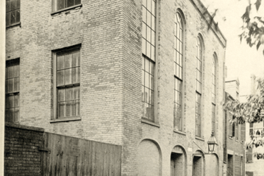 Smith Court on the North Slope, home to the Abiel Smith School and the African Meeting House (c.1885)(Historic New England).