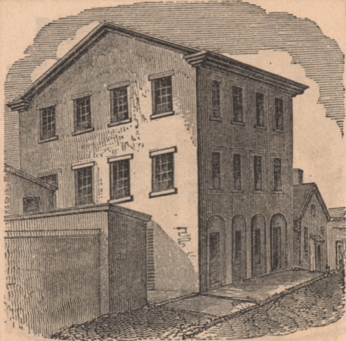 African Meeting House, from the 1843 Boston Almanac (Museum of African American History).