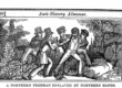 A print of a group of white men in top hats kidnapping a Black man.