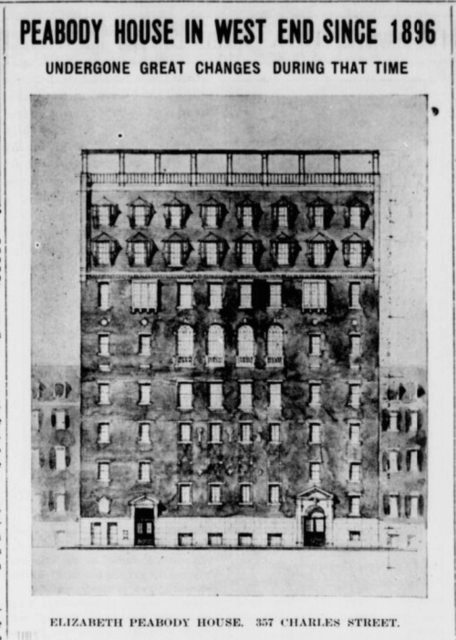 An image of an eight story building under a headline.