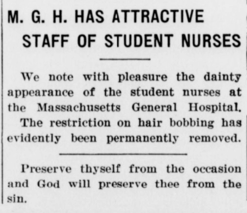A newspaper clipping about a new class of student nurses moving in.