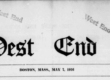The top of a newspaper with a publication title "The West End News"