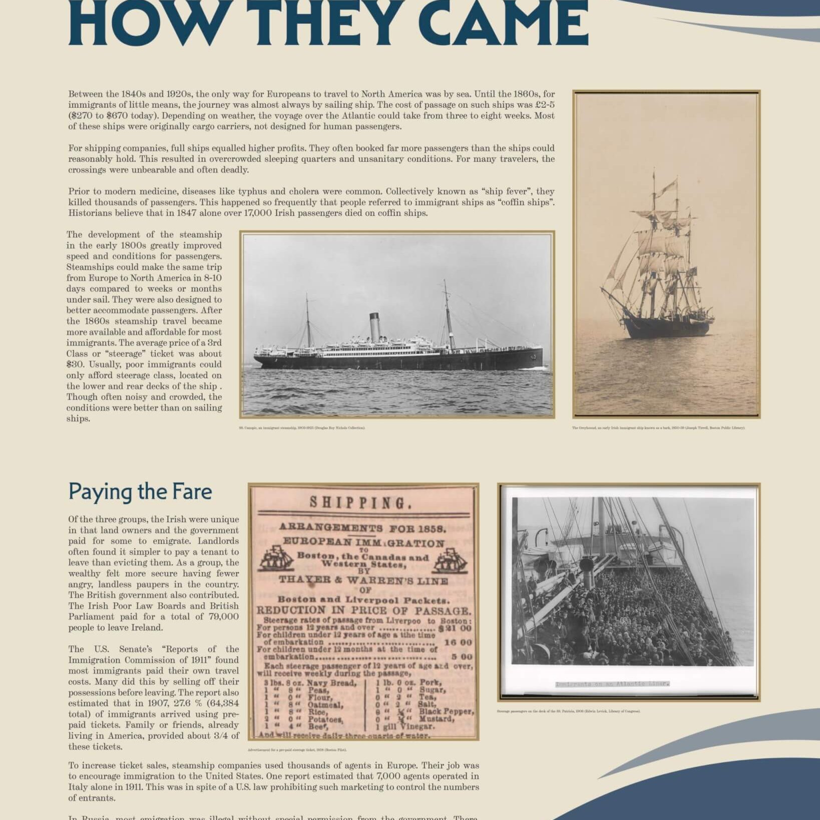 Panel from Voyages of Hope: Immigrant Journeys to Boston.