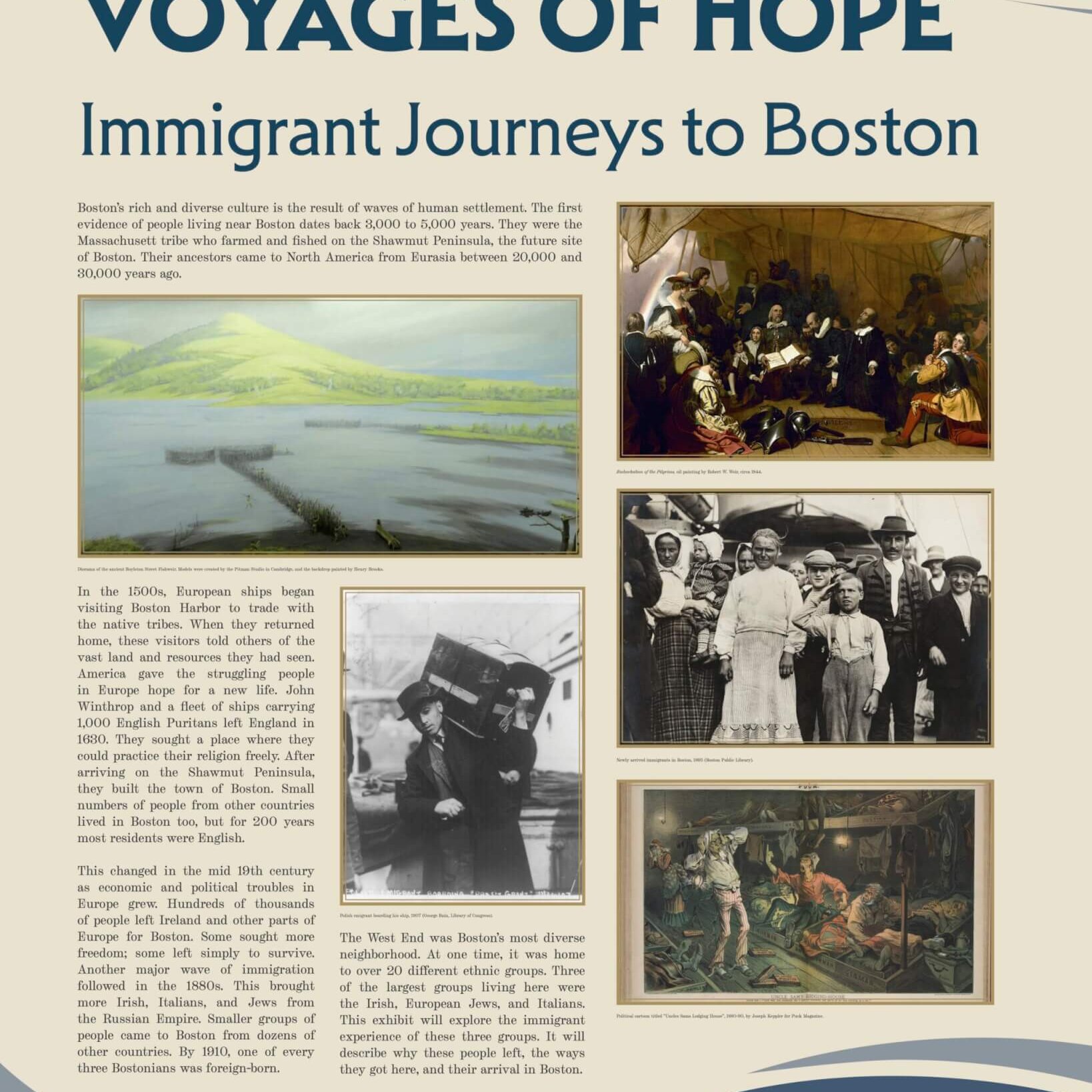 Panel from Voyages of Hope: Immigrant Journeys to Boston.
