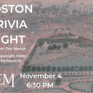 An aerial illustration of Boston Common with a pink filter on it.