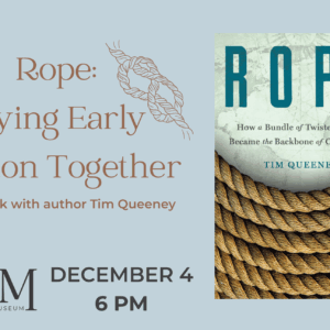 A pale blue poster with a picture of a book cover with the title "Rope".