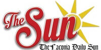 The Laconia Daily Sun logo with a large image a sun behind the word Sun.