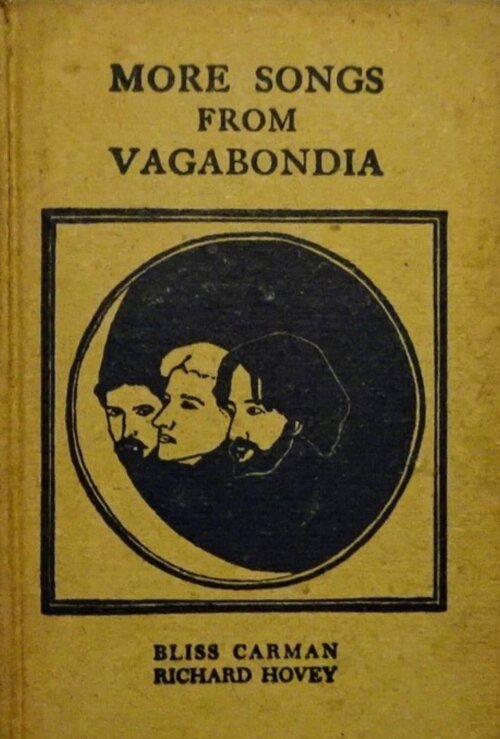 A yellow cover of a book with images of three men in a circle.