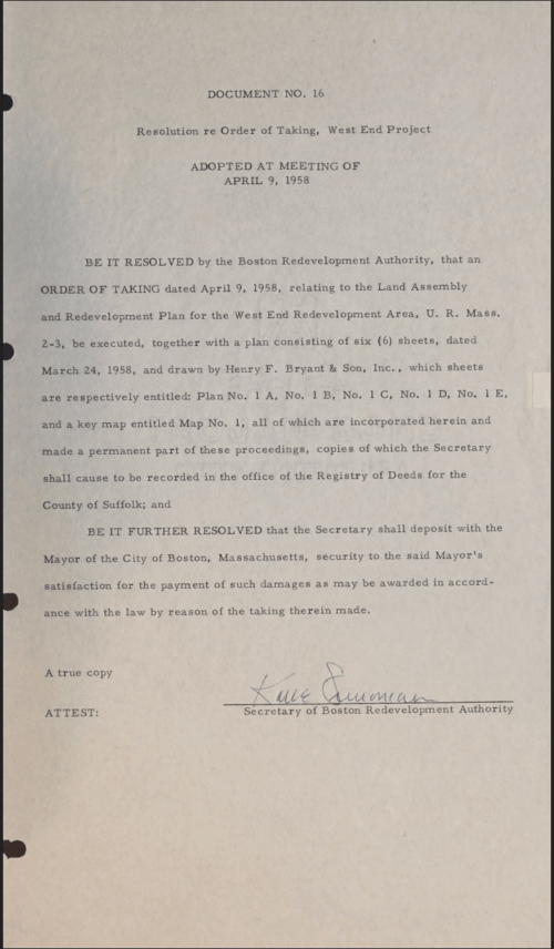 A long document with a large signature on the bottom right. It is titled Document #16.
