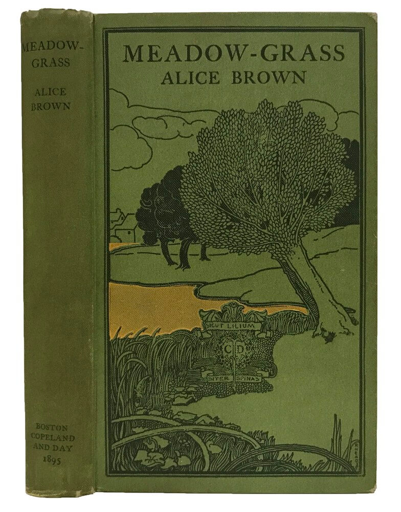 A green book cover with and image of a tree leaning over a river filled with grasses.