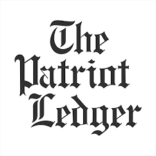 patiot ledger logo The logo of the "Patriot Ledger" in gothic font.