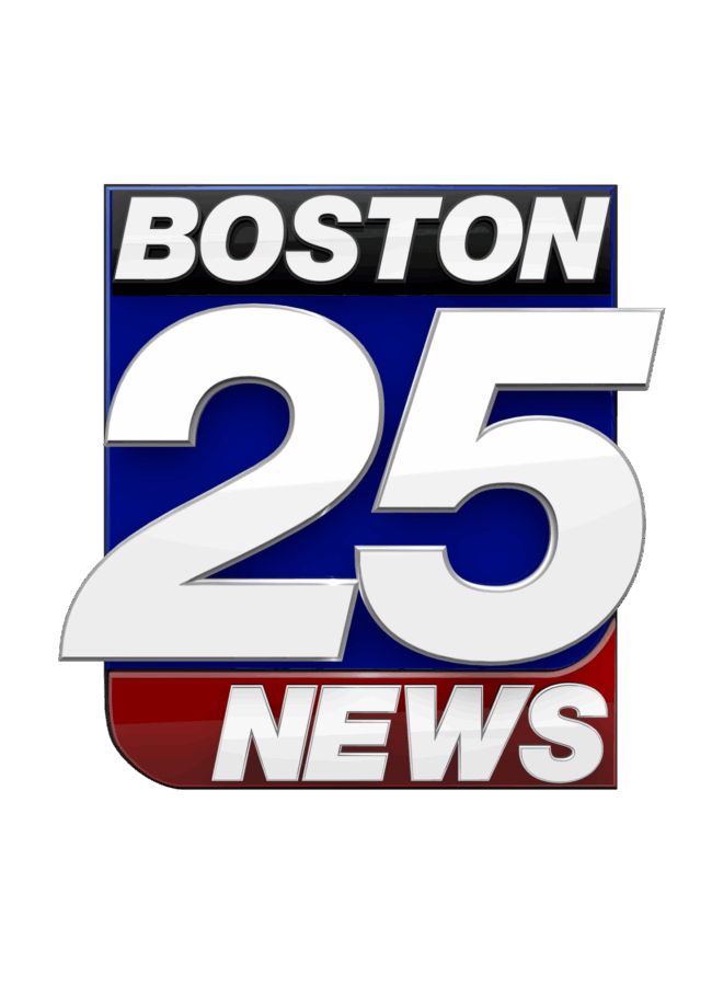 A blue and red icon with the words Boston 25 News.