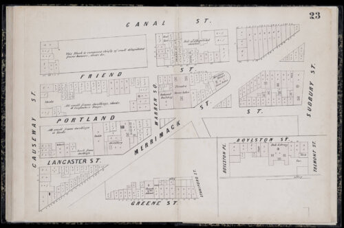 A survey map of an area of streets.