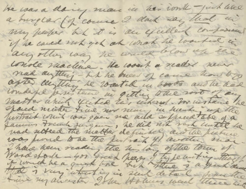 A page of a cursive letter.