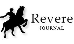An outline of a man on a horse next to the title "Revere Journal"