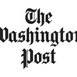 Black gothic text on a white background that says The Washington Post