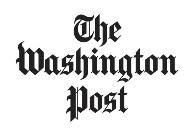Black gothic text on a white background that says The Washington Post