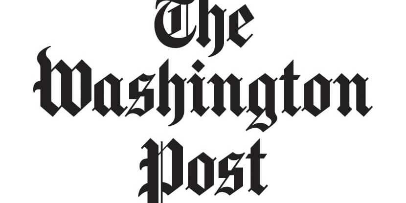 Webcomponent_WashingtonPostLogo Black gothic text on a white background that says The Washington Post
