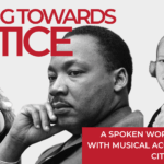 Three black and white images of Gloria Steinem, Martin Luther King, and James Otis Jr.