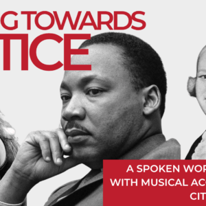 Three black and white images of Gloria Steinem, Martin Luther King, and James Otis Jr.