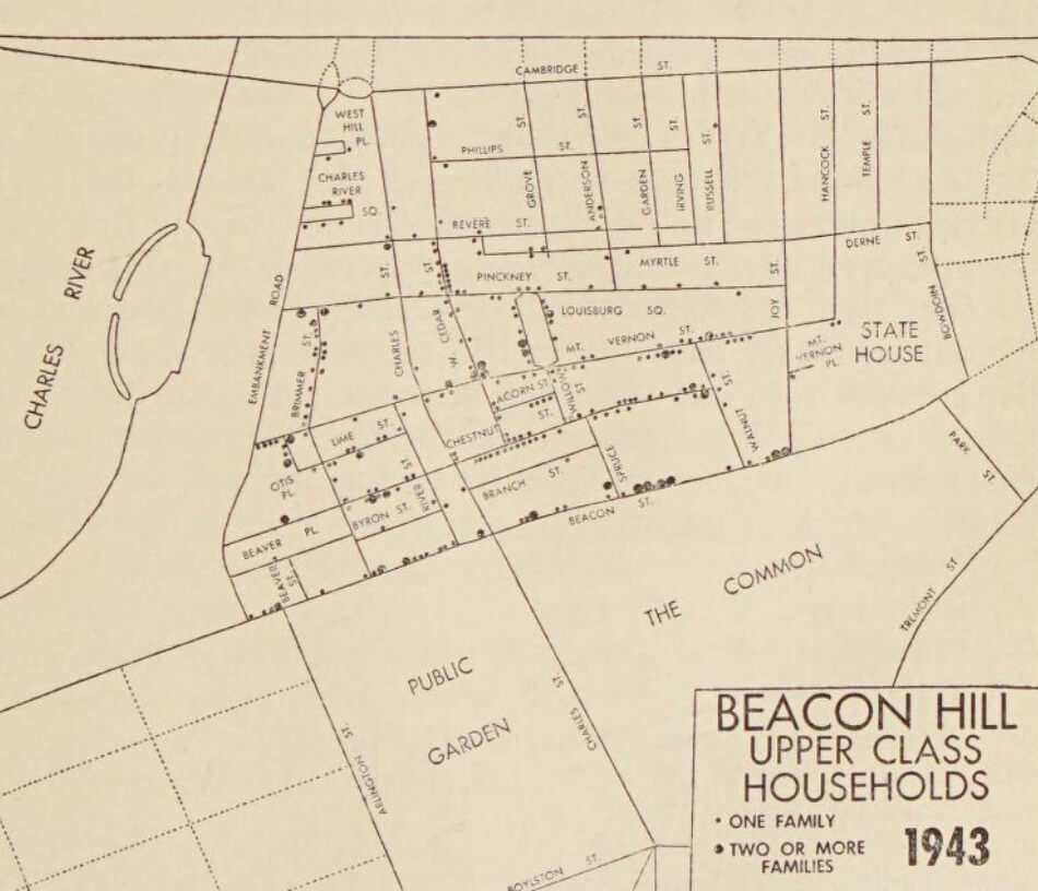 A map showing dots on a map where wealthy people live.